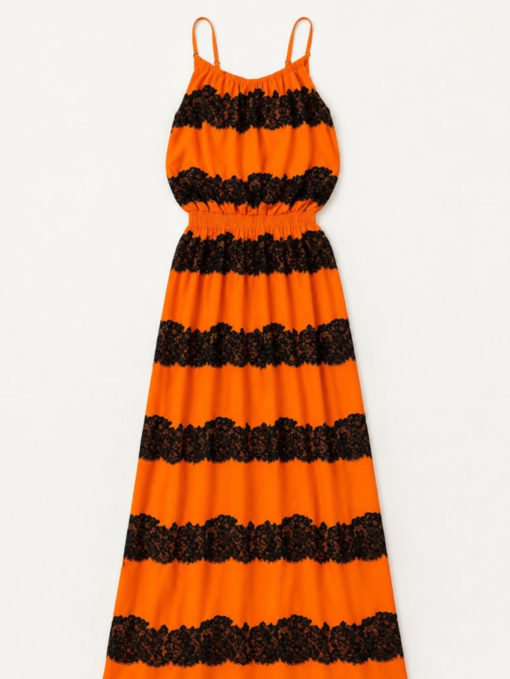 Orange and Black Maxi Dress